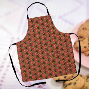 Red and Yellow Chrysanthemum Floral Apron