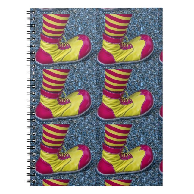 Red and yellow clown shoe notebook (Front)