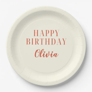 Red and Yellow Cocktail Birthday Party Paper Plate
