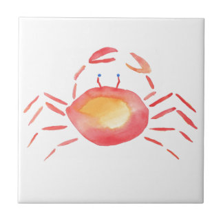 Red and yellow crab tile