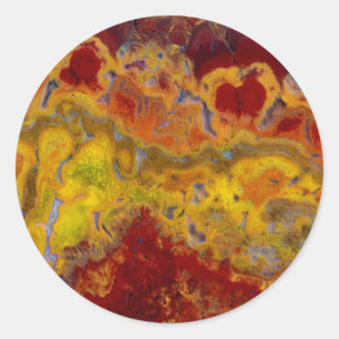 Red and yellow Crayloa Jasper Classic Round Sticker