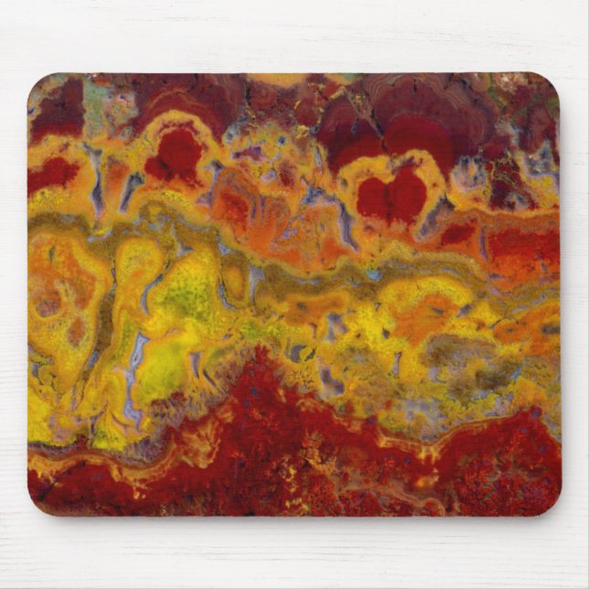 Red and yellow Crayloa Jasper Mouse Mat (Front)