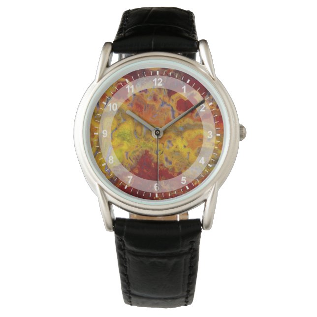 Red and yellow Crayloa Jasper Watch (Front)
