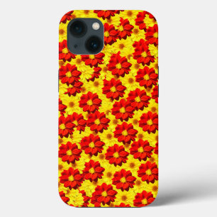 Red and yellow dahlia flowers iPhone 13 case