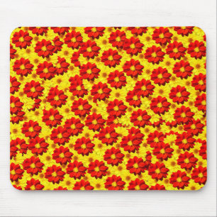 Red and yellow dahlia flowers mouse mat