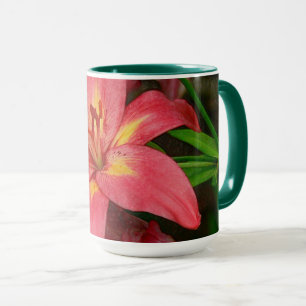 RED AND YELLOW DAYLILY COFFEE MUG