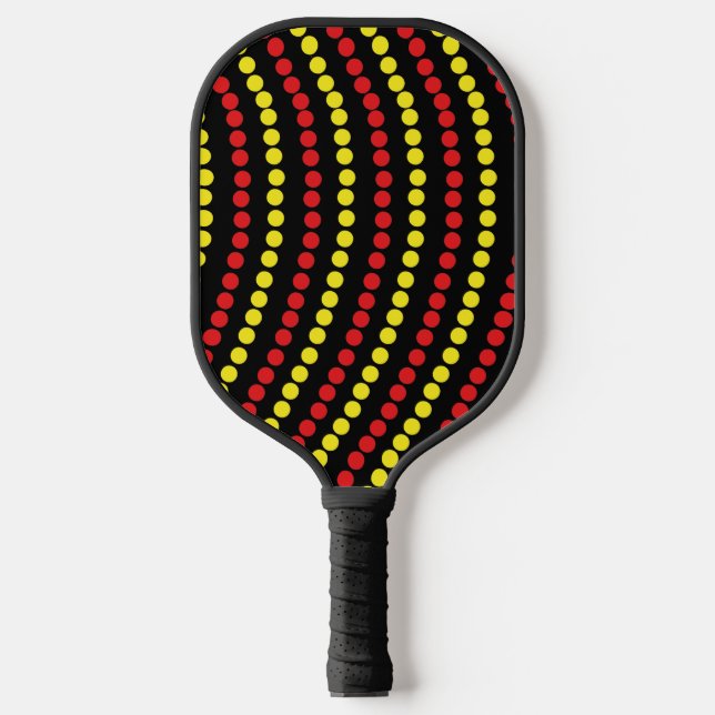 Red and Yellow Dots Cool Pickleball Paddle (Front)