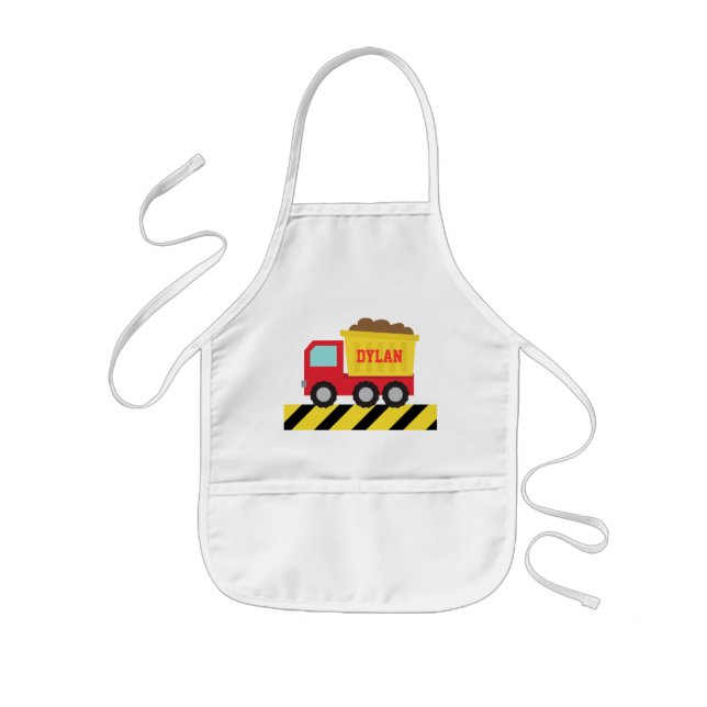 Red and Yellow Dump Truck, For Kids Apron (Front)