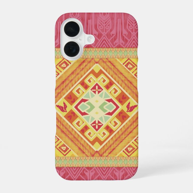 Red and Yellow Feathers iPhone 16 Case (Back)