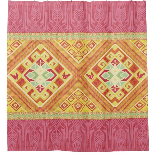 Red and Yellow  Feathers Shower Curtain (Front)