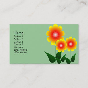 Red and Yellow Flower Business Card