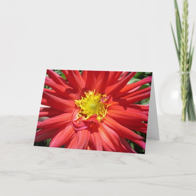 Red and Yellow Flower Card (Front)