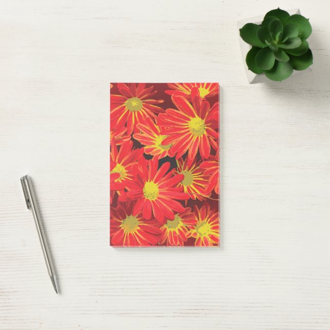 Red and Yellow Flowers 1 Post-it Notes (Office)