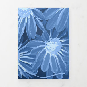 Red and Yellow Flowers 3 Tri-Fold Holiday Card