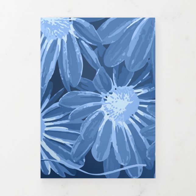 Red and Yellow Flowers 3 Tri-Fold Holiday Card (Cover)