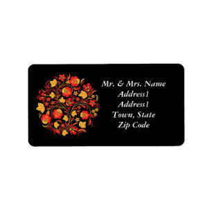 Red and Yellow Flowers Address Label