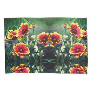 Red And Yellow Gaillardia Daisy Blanket Flower  Pillowcase