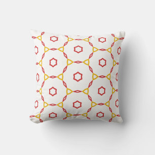 Red and Yellow Geometric Pattern Cushion