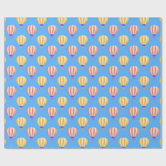 Red and Yellow Hot Air Balloons Pattern Wrapping Paper