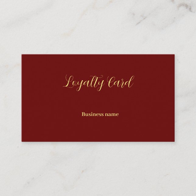 Red and yellow loyalty card (Front)