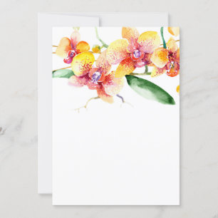 Red and yellow orchids Blank Wedding  Invitation