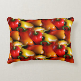 Red and Yellow Peppers Accent Pillow