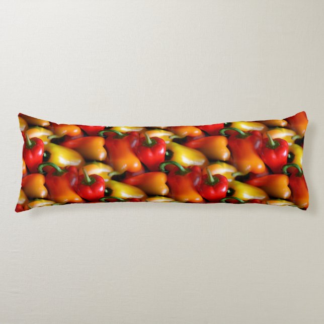 Red and Yellow Peppers Body Pillow (Front)