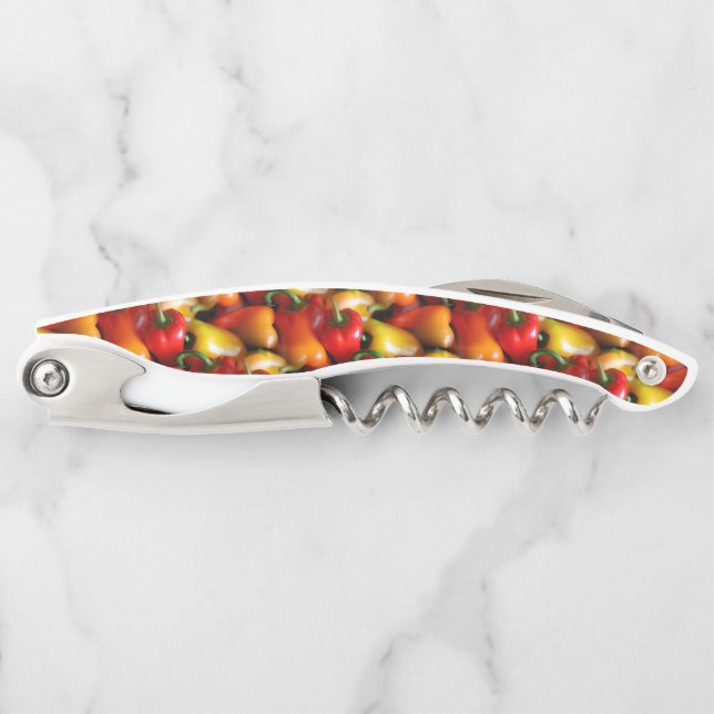 Red and Yellow Peppers Corkscrew (Front)