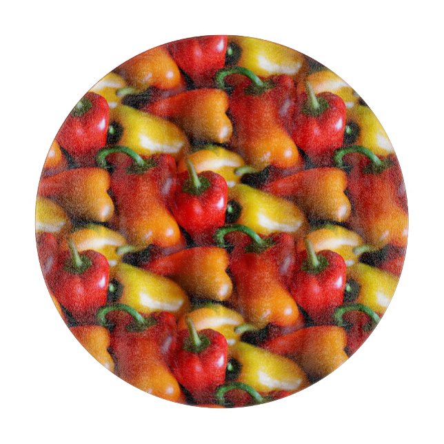 Red and Yellow Peppers Cutting Board (Front)