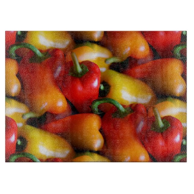Red and Yellow Peppers Cutting Board (Front)