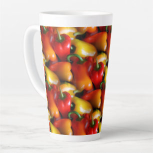 Red and Yellow Peppers Latte Mug