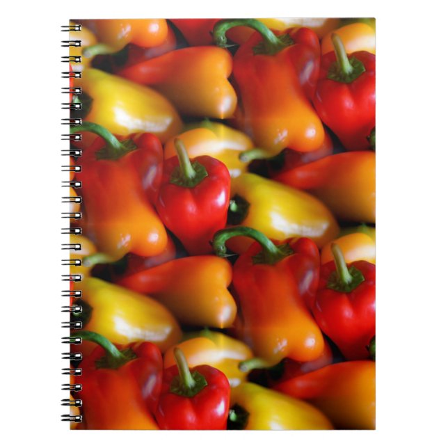 Red and Yellow Peppers Notebook (Front)