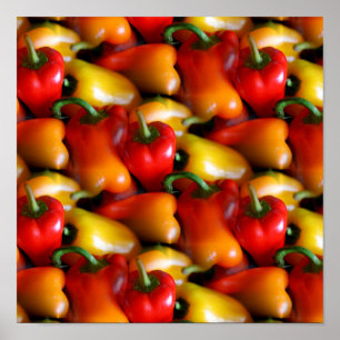 Red and Yellow Peppers Poster