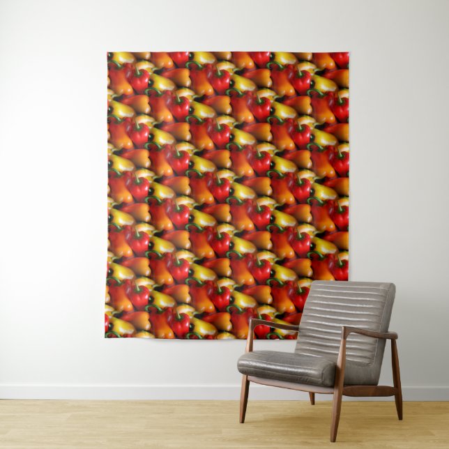 Red and Yellow Peppers Tapestry (In Situ)
