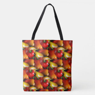 Red and Yellow Peppers Tote Bag