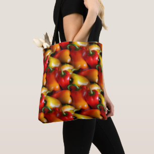 Red and Yellow Peppers Tote Bag