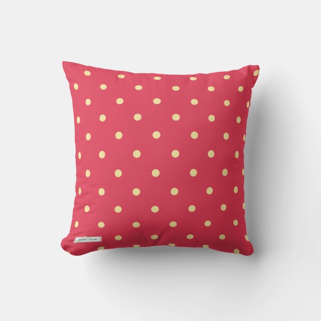 Red and Yellow Polka Dots Cushion (Front)