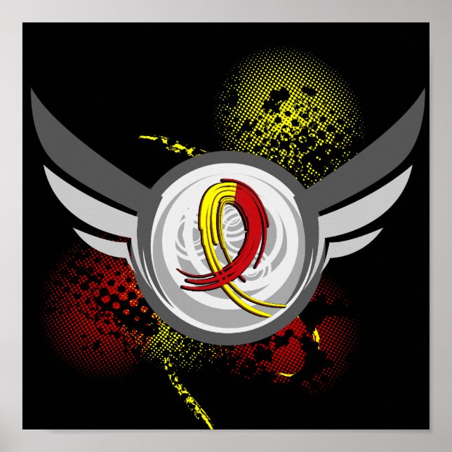 Red And Yellow Ribbon And Wings Hepatitis C Poster (Front)
