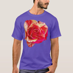 Red and Yellow Rose Floral Photo Cutout T-Shirt
