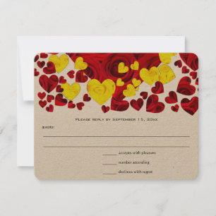 Red and Yellow Rose Hearts RSVP