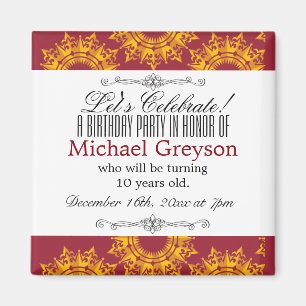 Red and Yellow Royalty Print Magnet