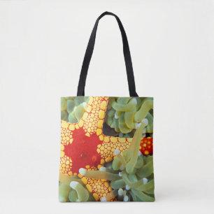 Red And Yellow Sea Star Tote Bag