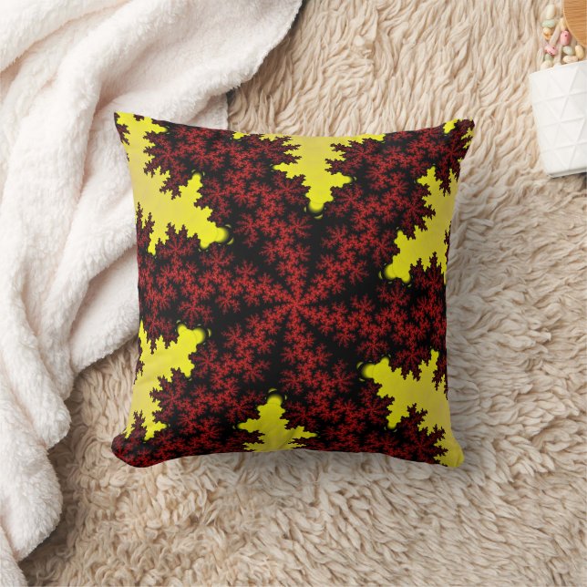 Red and Yellow Snowflake Cushion (Blanket)