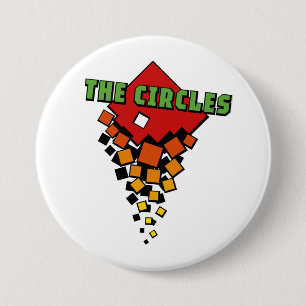 Red and Yellow Squares with Green the Circles Text 7.5 Cm Round Badge