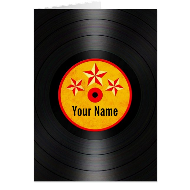 Red and Yellow Stars Personalised Vinyl Record (Front)
