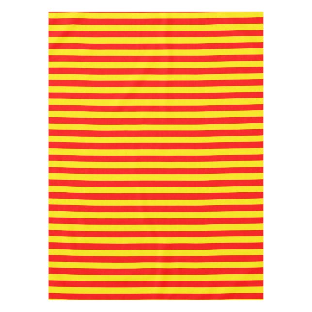 Red and Yellow Stripes Design Tablecloth (Front)