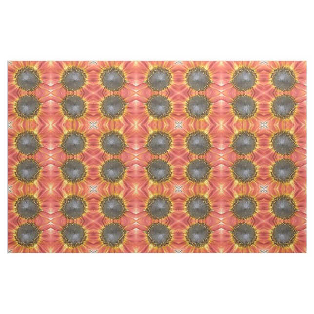 Red and Yellow Sunflower Floral Patterned Fabric (Fat Quarter)