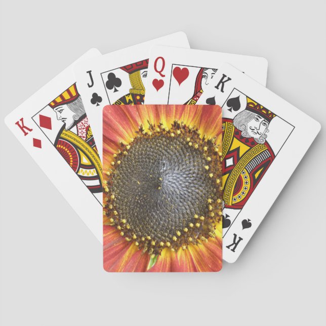 Red and Yellow Sunflower Playing Cards (Back)