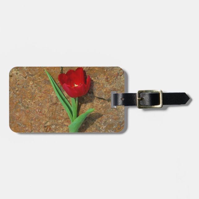 Red and Yellow Tulip Luggage Tag (Front Horizontal)