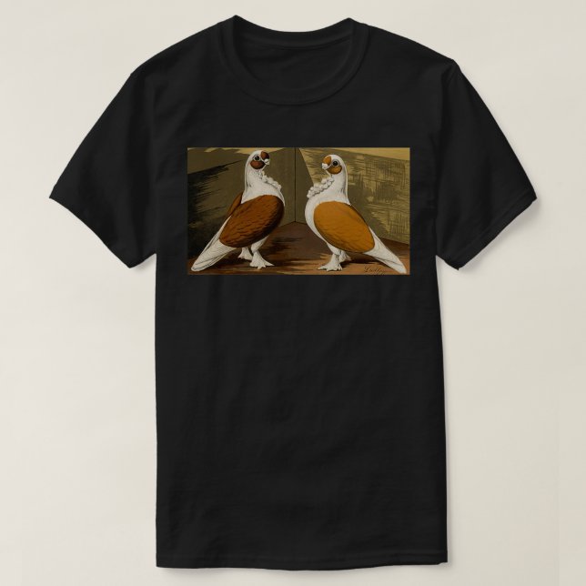 Red and Yellow Turbin pigeons with smooth heads 1 T-Shirt (Design Front)